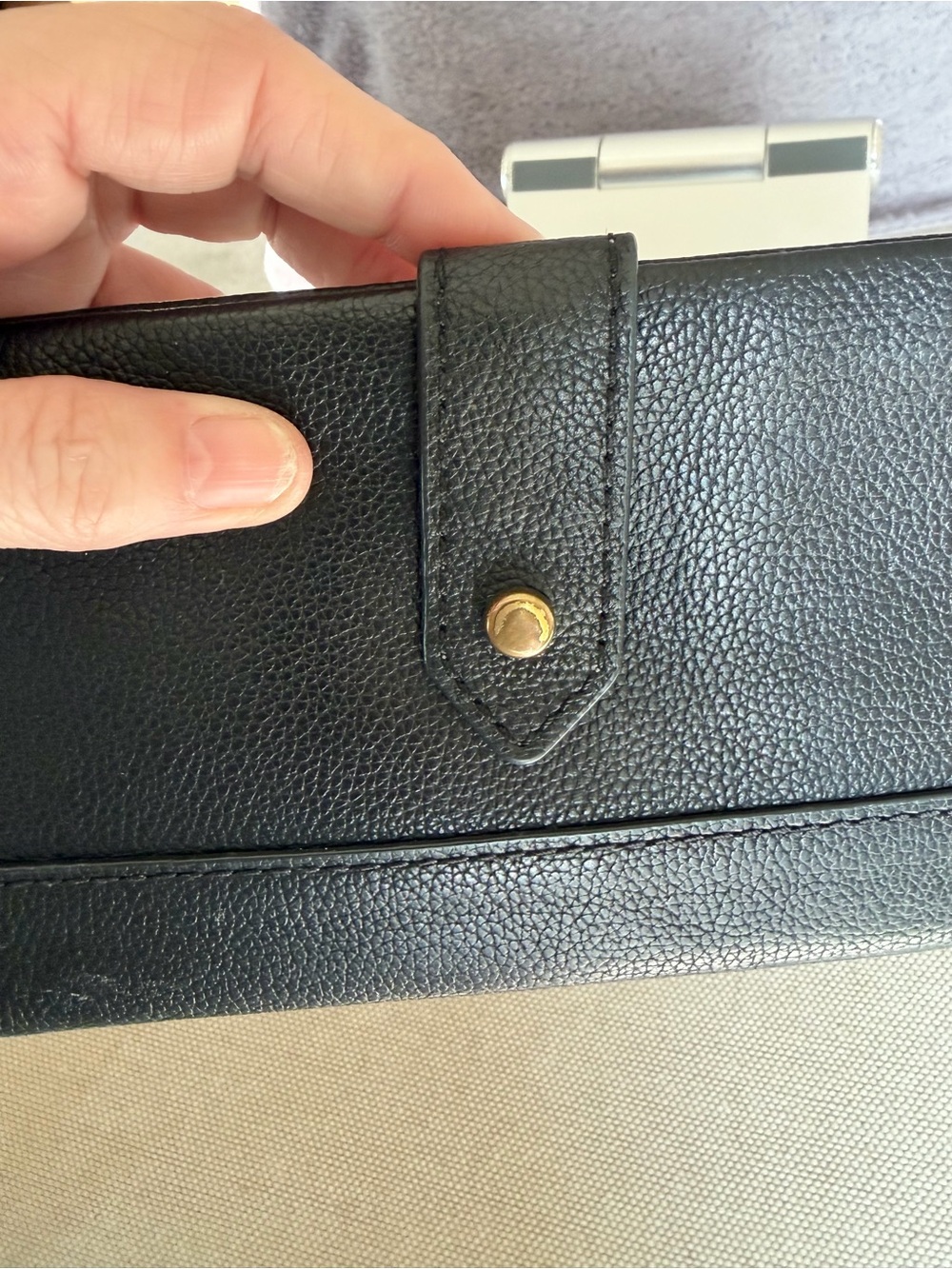 Fossil Black Pebbled Leather Snap Wallet - Picture 2 of 9